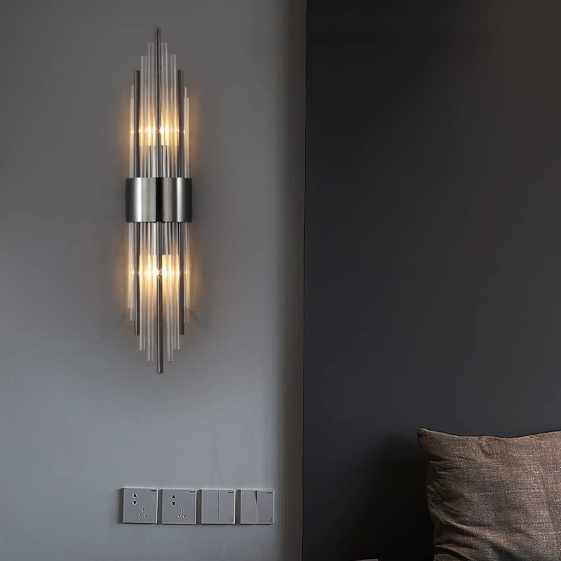 Crystal Black Metal Wall Light